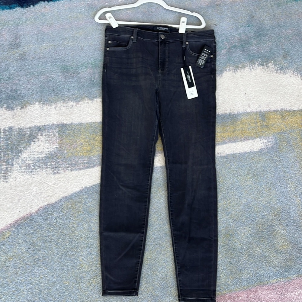 Liverpool Abby Mid Rise Skinny Jeans Charcoal Gray NWT Size 14